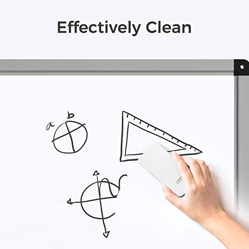 loukin Magnetic Dry Erase Eraser, Whiteboard Eraser, Glass Board Remover, 3.4 fl oz Whiteboard Cleaner Included, for Classroom, Home and Office Use (White) - color: White-1 Pack