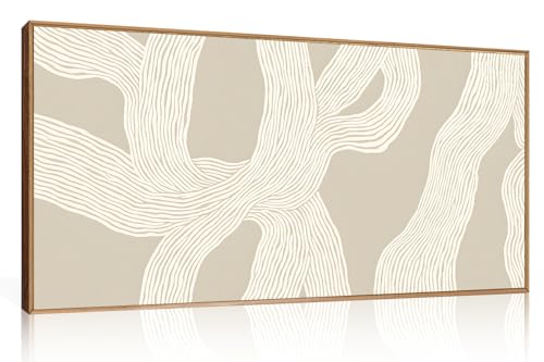 HPNIUB Large Abstract Beige Framed Canvas Prints Wall Art Set,Neutral Minimalist Lines Wall Decor,Modern Textured Artwork for Living Room, Bedroom,Dining Room, Office, Bathroom Decor-20 x40 - color: Abstrac Twall Art, size: 40"L x 20"W