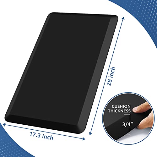 KitchenClouds Kitchen Mat Cushioned Anti Fatigue Kitchen Rug Non Slip Standing Mat Comfort Floor Mats for Sink Office (17.3"x28"- 0.8inch,Black) - color: Black, size: 28"L x 17.3"W x 0.8"Th