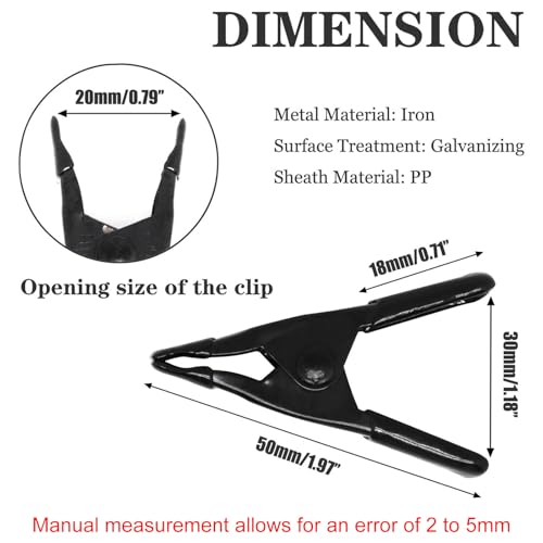 10Pcs Spring Clamps Metal Small Clamps Backdrop Clips Clamps for Backdrop Balloon Archfor Black 2 Inch - color: Black, size: 10 Pcs