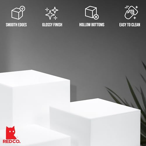 Red Co. Set of 3 Glossy White Acrylic Cube Display Nesting Riser Stands with Hollow Bottoms - 2-Pack - color: White, size: 4",5",6" - 2 Pack