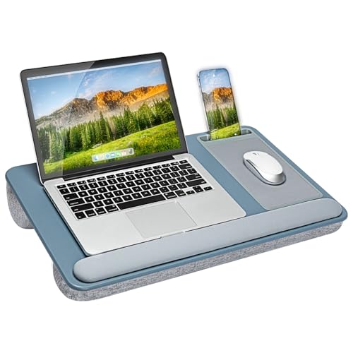 LAPGEAR Home Office Pro Lap Desk with Wrist Rest, Mouse Pad, and Phone Holder - Slate Blue - Fits up to 15.6 Inch Laptops - Style No. 91623 - color: Slate Blue, size: Home Office Pro W/Wrist Rest