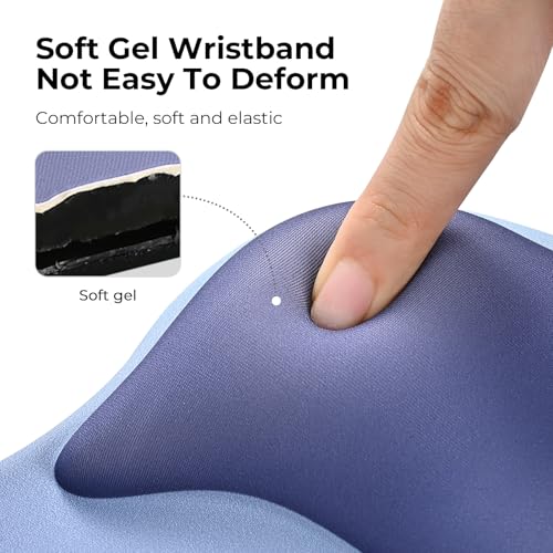 EooCoo Ergonomic Mouse Pad with Gel Wrist Rest Support Middle Concave Design, Relieve Wrist Pain Mousepad, Non-Slip Base for Laptop, Computer, Office Desk Accessories, Carpal Tunnel Syndrome Navy Blue - color: Navy Blue
