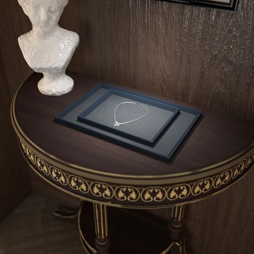 Oirlv Premium Leather Flat Jewelry Tray Jewelry Display Organizer Plate, Catchall Tray, Nightstand or Dresser Organizer(Large) - size: Large