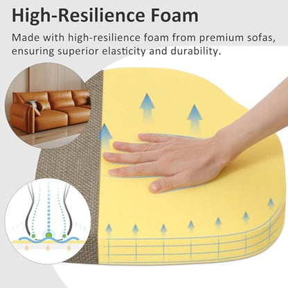 Shinnwa Kitchen Chair Cushions Set of 6, High-Resilience Foam Windsor Seat Pads, Dining Chair Cushions with Ties & Textured Cover, 6 Pack, 16.5 x 15.5 x 2, Light Brown - color: Light Brown, size: 6 Count (Pack of 1)