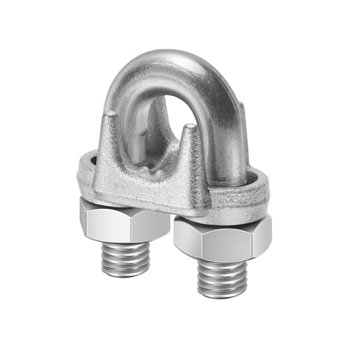 20Pcs 3/8" M10 Wire Rope Clip Cable Clamps Galvanized high Quality Steel Material, U-Bolt Saddle Fasteners - can be Used for Tent Ropes, Wire Ropes, Wire and Cable, clotheslines - size: M10 3/8"Inch