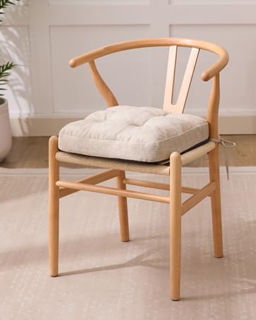 IASEAHK Chair Cushions, Memory Foam Dining Chair Cushions, Tufted Indoor Chair Pads, Set of 4, 16.5' x 16.5' x 3.5', Beige - color: Beige, size: Pack of 4