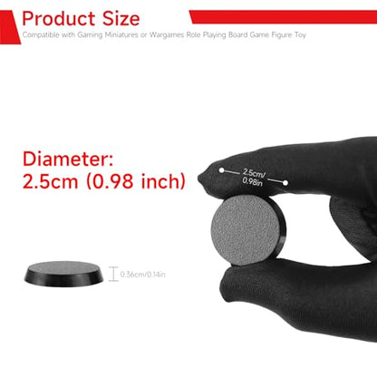 SIXPOINTS 100 Pieces Acrylic Miniature Bases,25mm/0.98inch Round Model Bases 3.6mm/0.14 Thick Circular Figure Display Stands Compatible with Gaming Miniatures or Wargames Role Playing Board Game Figure Toy (100PCS-25mm-black round) - color: 100PCS-25mm-bl