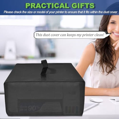 Printer Dust Cover for Epson EcoTank ET-4800, Heavy-Duty 600D Nylon Printer Protector – Waterproof Anti-Static Dustproof Printer Cover Case (15×15.8×9.8in) (Black) - color: Black