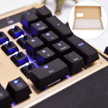 3-Layer Keycap Organizer Box Kraft Paper Plastic Keyboard Caps Storage Container Portable 13.77X5.51X1.18In for Keyboard Accessories