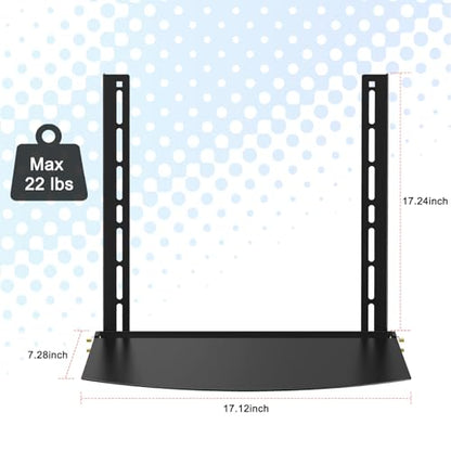 TV Wall Mount Shelf - Provides Storage Space for Set-top Boxes, DVD Players, Game Consoles, and Other Small Accessories. Sturdy Construction Supports 22 lbs