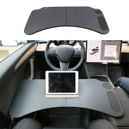 for Tesla Model Y 3 Food Tray Desk for Laptop Foldable Car Table for Eating Travel Multipurpose Tray for Driver Accessories