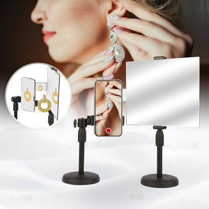 WICBRO Desktop Phone Rear Camera Selfie Stand Set, Under The Premise of Ensuring That The Phone Screen can be Seen, Use Rear Camera to Record The Front,Perfect for Selfie & TikTok & Live Streaming