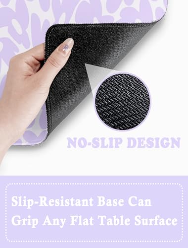 Large Aesthetic Cute Purple Keyboard and Mouse Computer Desk Desktop Pad Mat, Cute Purple Computer Mats for Desktop, Keyboard Mats for Desk (31.5" x 15.8") - color: Light Purple