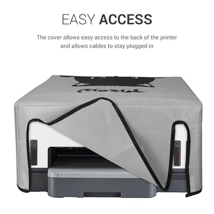 kwmobile Dust Cover Compatible with HP Smart Tank 7005 / Smart Tank 5000 - Printer Case - Grey/Black - Meow Cat - style: Meow Cat 22-01