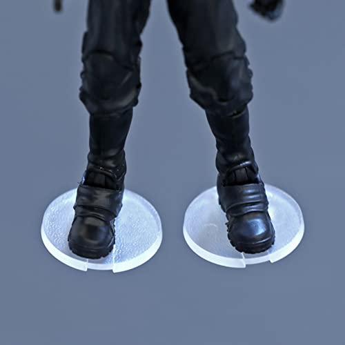 56PCS Action Figure Support Stand Bases 6inch, Clear Figure Toy Display Holder Accessories, Compatible with Mavel Legends Series/GiJeo Classified Series/D C/Mo tu 1/12 Figures, Round - color: Transparent(Round)