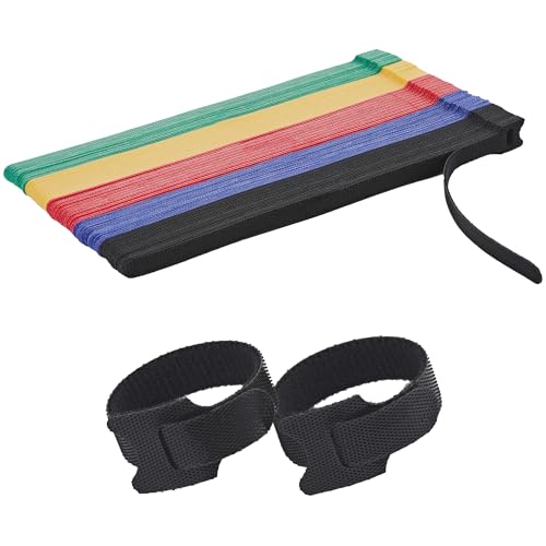 100 Pcs 10-Inch Heavy-Duty Self-Fastening Cable Ties - Durable, Reusable Straps for Wire Organization, Ideal for Home, Office, Garage, and Outdoor Use(Multicolored) - color: 10 Inch 100 Pcs
