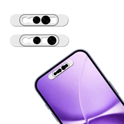 Front Camera Privacy Cover Compatible for iPhone 17/16/15/14 Pro & Pro Max, [2 Pack] Anti-Spy Lens Protector, On/Off Face ID Compatible Slide Cover, Camera Protector for Privacy & Security (Black)
