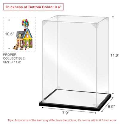 Acrylic Display Case for Collectibles Assemble Acrylic Display Box for Lego 43217 Building Kits Clear Acrylic Case for Display Trophy Action Figures Toys(Black,7.9*5.9*11.8 inch) - size: 7.9*5.9*11.8 inch