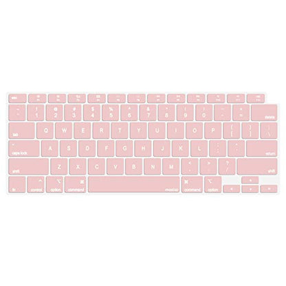 MOSISO Keyboard Cover Compatible with MacBook Air 13 inch 2022 2021 2020 Release A2337 M1 A2179 Retina Display with Touch ID Backlit Magic Keyboard, Waterproof Protective Silicone Skin, Rose Quartz - color: Rose Quartz