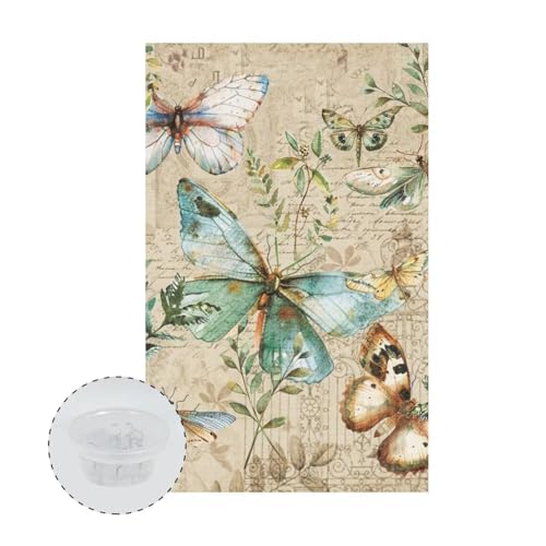 Sofa Headrest Covers Recliner Headrest Covers Butterfly Newspaper Design Couch Chair Protector Non Slip for Living Room Quick Dry Breathable Sofa Chair Cover Not Easy to String - color: Butterfly Newspaper Design