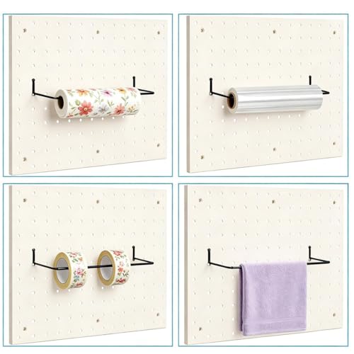 10 Pack Paper Towel Holder for Pegboard, Fits Any Standard Pegboard Extendable Heavy Duty Pegboards Hooks for Workshop, Garage, Kitchen, Laundry Room, Bathroom