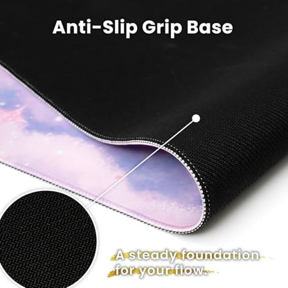 BELLEMOND Japanese Art Desk Mat | Large 31.5x11.8in Anime Mouse Pad for Keyboard & Mouse | Non-Slip Base, Water-Repellent | Original Japanese Design | Moonlit Pastel Cosmos - color: Moonlit Pastel Cosmos