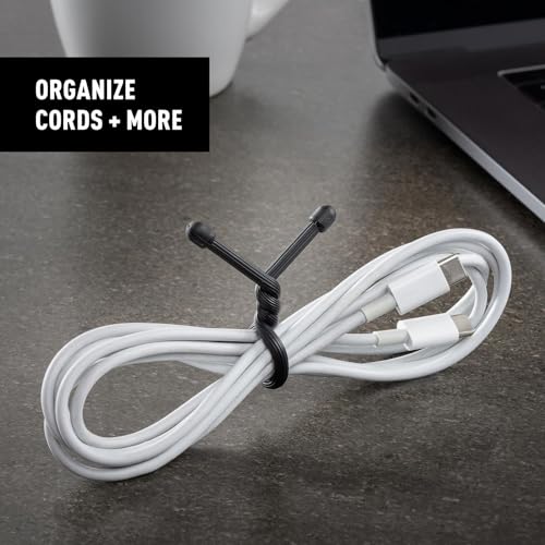 Nite Ize Original Gear Tie - 6-Inch Reusable Rubber Twist Tie - Reusable Gear Ties - Electric Cord Organizers - Twist Ties for Cords - Reusable Zip Ties - Black, 6-Inch, 12 Pack - size: 6" - 12 Pack