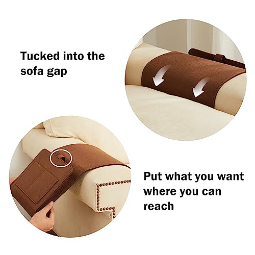 YOUDENOVA Bedside Caddy, Bedside Organizer for Dorm Room, Bunk Bed, Brown - color: Brown