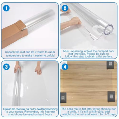 Clear Desk Mat 12 x 24 Inch, 1.5mm Thick Clear Table Protector, Protector for Dining Room Table, Waterproof Vinyl Tablecloth Pad Mat for Kitchen, Dresser, Writing Desk - size: 24" x 12"