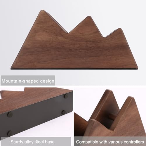 Solid Wood Controller Stand - Dual Gaming Controller Holder for Desk, Fits Xbox Series X/S, Xbox One, PS5, Switch Pro - Gamer Gift for Men