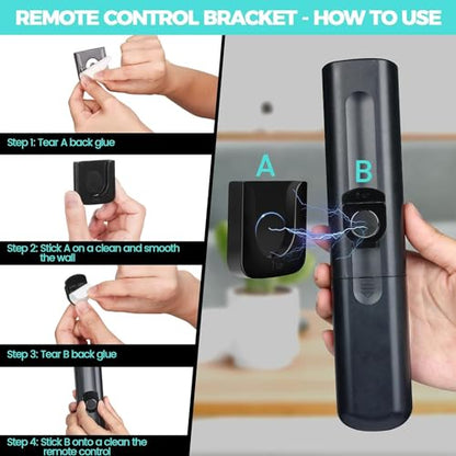 6-Piece Magnetic Remote Control Holder Wall Mount - Self Adhesive Suitable for Tv Backside as Well as Tv Fan and Air Conditioner Remote Controls - color: Black