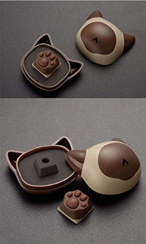 Sya Zomoplus Cute Cat-Claws Keycap 3D Model OEM Profile Keyboard Key Caps for Cherry MX Switches Mechanical Gaming Keyboard Catpaw ESC-Key Keycap (Siamese 1pcs) - color: Siamese-1pcs