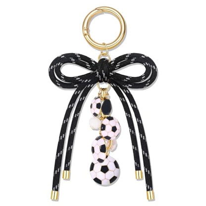 PHALIN Football Baseball Basketball Golf Bag Charms Keychain for Women Men Bow Purse Charm Sport Mom Gifts - style: Soccer-5