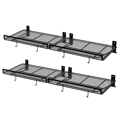 BABKAS 4 Pack Garage Wall Shelving,16.5" x 12.2" Garage Shelving Wall Mounted for Garage, Office,Laundry Room,Basement,Closet and Kitchen, Holds Up to 320 Lbs