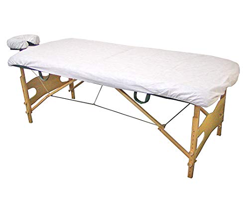 Disposable Fitted Massage Table Sheet Heavy Duty Spa Facial Bed Cover Sheets Box of 100 - color: Fitted table sheets