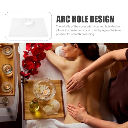 Ciieeo Spa Bed Cover with Hole 10Pcs Disposable Massage Cloth Set for Beauty Salon Spa Massage Table Comfortable Breathable Satin Fabric 31.49X19.68In