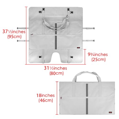 32 Inch Monitor Carrying Case, Travel Protective Bag for LCD Screens with Padded Velvet Lining, Waterproof & Shockproof Design-Light Gray - color: Light Gray
