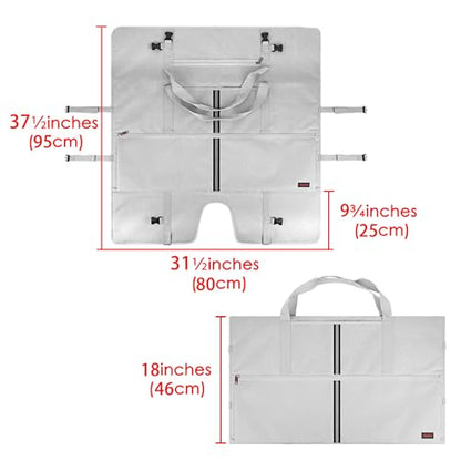 32 Inch Monitor Carrying Case, Travel Protective Bag for LCD Screens with Padded Velvet Lining, Waterproof & Shockproof Design-Light Gray - color: Light Gray