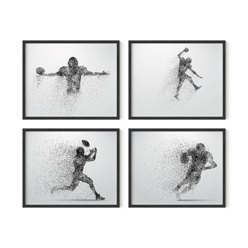 Summit Designs Football Wall Art - Posters - Room Decor, Sports Wall Decor - Poster, Themed Bedroom - Set Of 4 (8x10) Unframed Prints - color: Particle, size: Set Of 4 (8x10 ), style: Unframed