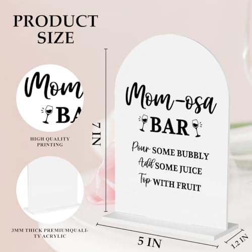 Baby in Bloom Shower Decorations, Baby Shower Sign, 5x7 Inch Arch Acrylic Mimosa Bar Sign, Reception & Event Party,Birthday Party Decorations - color: Bar