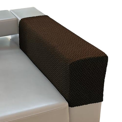 Couch Arm Covers for Sofa, Armrest Armchair Covers Stretch Recliner Chair Slipcovers, Set of 2 (Dark Coffee, Large) - color: Dark Coffee