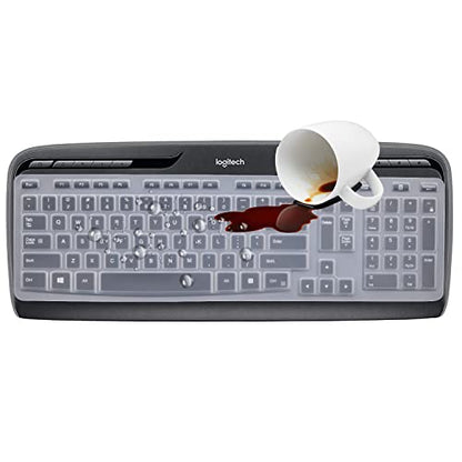 Keyboard Cover for Logitech MK320 K330 MK335 YR002/Y-R0009 Wireless Ultra Thin Silicone Keyboard Protector Skin Logitech MK320 K330 MK335 Accessories-Clear - color: Clear
