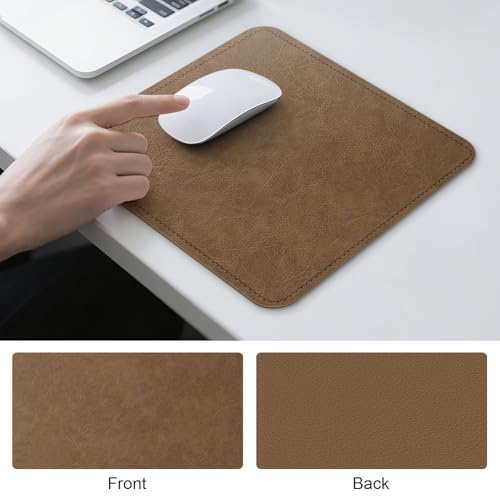 Imitation Crazy Horse Leather Desk Mat - Waterproof Desk Pad - Ideal for Large Mouse Pad and Desk Mats on Top of Desks (Camel+Camel, 11"*8") - color: Camel+camel, size: 11" x 8"
