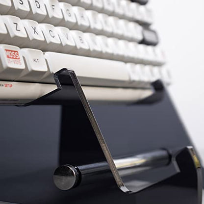 Sumgsn Keyboard Display Stand, Keyboard Storage Stand, Keyboard Holder, Black Transparent Acrylic Stand for Two Mechanical Keyboard - color: Black