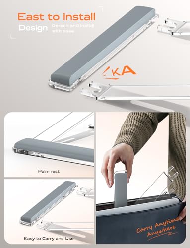 LOXP Acrylic Laptop Stand for Desk, Laptop Stand with Wrist Support, Ergonomic Detachable Laptop Riser, Acrylic Protable, Computer Stand for MacBook Air Pro, HP, Dell, XPS, HP (10-17") Laptops - color: Acrylic Clear