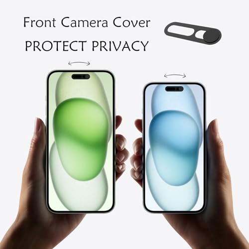 Webcam Cover Protector Protect Privacy and Security, Front Camera Cover, Camera CoverCompatible with iPhone 14Pro/14Pro Max/iPhone15/15Puls/15Pro/15Pro Max/16/16Plus/16Pro/16Pro Max(2PCS,Black) - color: Black