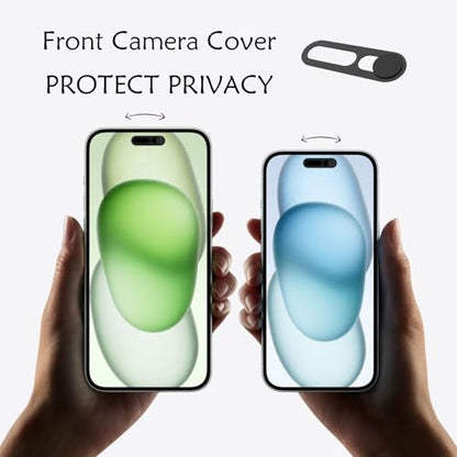 Webcam Cover Protector Protect Privacy and Security, Front Camera Cover, Camera CoverCompatible with iPhone 14Pro/14Pro Max/iPhone15/15Puls/15Pro/15Pro Max/16/16Plus/16Pro/16Pro Max(2PCS,Black) - color: Black