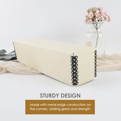 Golden State Art, Archival Slide Storage Case, 2.5"x2.125"x11" -Tan | Acid-Free File Box, Metal Edge Corner, Holds Up to 140 Films, Ideal for Store Photos Negatives and Cards - size: 2.5" x 2.125" x 11"