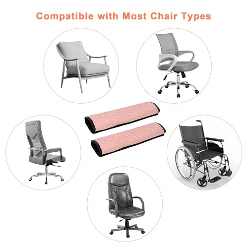 AHIER Wheelchair Armrest Pads, 2PCS Sheepskin Fleece Wheelchair Armrest Covers, Non Slip Arm Rest Cover Cushion pad for Wheelchairs (Pink) - color: Pink